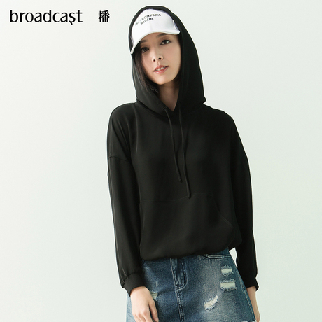 播 2018秋季新款女装韩版时尚休闲宽松雪纺连帽长袖卫衣DDL2H159商品大图