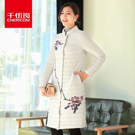 千仞岗2017秋冬新品羽绒服女中长款知性妈妈装中老年羽绒服219051商品大图
