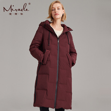 轻薄羽绒服女中长款2018冬装新款时尚休闲连帽大码女装羽绒衣外套图片