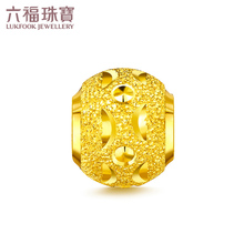 六福珠寶足金月牙間珠路路通轉運珠黃金串珠吊墜計價B01TBGP0011