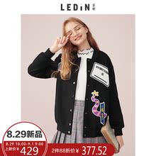 乐町2018秋装新款贴布绣短款羊毛呢大衣韩版学生秋冬呢子短外套女图片