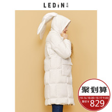 乐町俏皮兔子羽绒服2018冬季新款女装韩版时尚中长款小个子厚外套图片