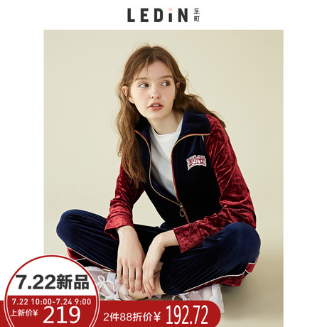 乐町拼色丝绒棒球服2018夏季新款学生原宿风宽松ulzzang薄外套商品大图