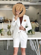 英伦时尚 韩版 修身 西服套装 小西装 短裤 2018春夏季男士 俩件套潮男