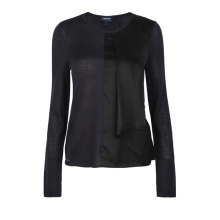 ARMANI JEANS 拼接材质设计女士套头毛衣银泰图片
