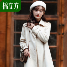 呢子大衣女中长款2018秋冬新款棉立方羊毛韩版时尚毛边毛呢外套图片