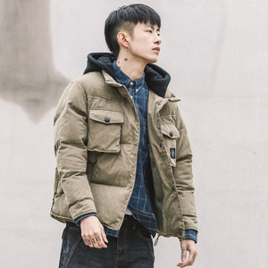 青年短款撞色棉袄