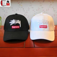 潮牌Supreme联名Stussy斯图西时尚纯棉棒球帽男女情侣款遮阳帽子