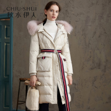 秋水伊人羽绒服新款女装2018冬装ins狐狸毛皮白鸭绒上衣外套女图片