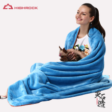 HIGHROCK天石新款 睡袋户外单人信封式拼接夏季法兰绒抓绒毯