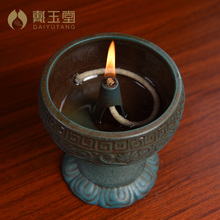 陶瓷莲花灯佛灯供灯酥油灯灯座家用佛前供佛长明灯烛台 液体油灯