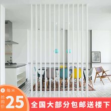 创意竖条木方隔断雕花板镂空吊顶守净ǜ窨吞电视背景墙玄关屏风