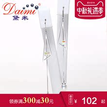黛米菱彩 白色水滴形淡水珍珠耳环 925银正品长款水晶珍珠耳坠女