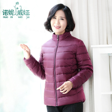 中老年轻薄羽绒服女短款妈妈冬季羽绒服女中年人50加厚大码妈妈装图片