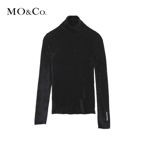 MOCO2018冬季新品高领字母打底针织衫MA184SWT301 摩安珂商品大图