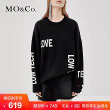 MOCO2018秋季新品个性字母套头羊毛毛衣MA183SWT305 摩安珂图片