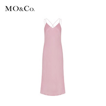 MOCO2019春季新品真丝不规则裙摆吊带连衣裙MAI1DRS012 摩安珂图片