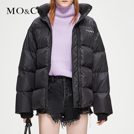 MOCO2018冬季新品个性图案印花标语羽绒服MA184EIN117 摩安珂商品大图