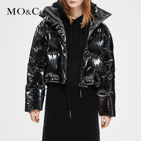 MOCO2018冬季新品亮面短款户外羽绒服MA184EIN102 摩安珂商品大图
