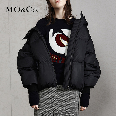 MOCO短款鸭绒加厚休闲时尚羽绒服外套女MA1641EIN08 摩安珂商品大图