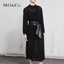 MOCO2018春季新品雪纺两件套长袖连衣裙MA181DRS114 摩安珂图片