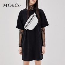 MOCO2018秋季新品棉宽松潮印花中长款T恤裙MA183TEE201 摩安珂图片