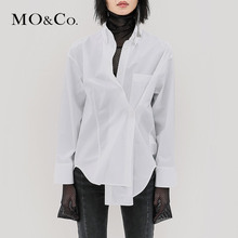 MOCO2018秋季新品尖角翻领不对称两穿衬衫MA183SHT103 摩安珂图片