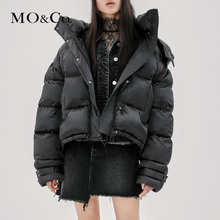 MOCO2018秋季新品高领连帽圆环拉链羽绒服MA183EIN105 摩安珂图片