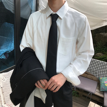 白色衬衫 长袖 商务韩版 男士 白口阳 潮流帅气bf百搭休闲宽松衬衣