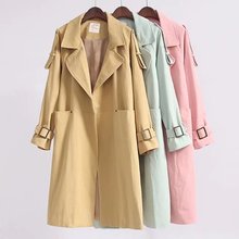 宽松翻领肩带水洗棉风衣外套女M89 白菜价大码 爆款 外新人2018新品