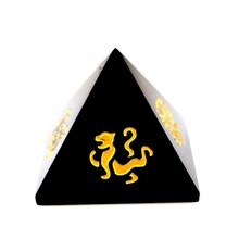开光四龙镇开运旺财辟邪黑曜石金字塔四神兽摆件青龙白虎朱雀玄武