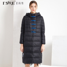艾尚雪2017专柜同款新品长款过膝羽绒服盘扣中式外套女AHWY24247图片