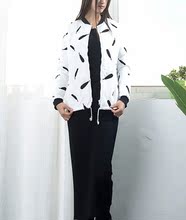 羽毛刺绣棉衣韩版 宽松百搭厚棉服短外套FF10 女装 32911秋冬新款