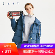 古木夕羊/GMXY2018冬女装新品休闲时尚连帽英伦风短款羽绒服外套图片