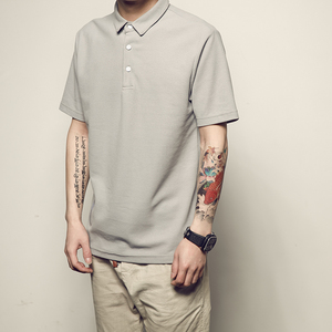 夏装新款原创潮流纯色翻领polo衫