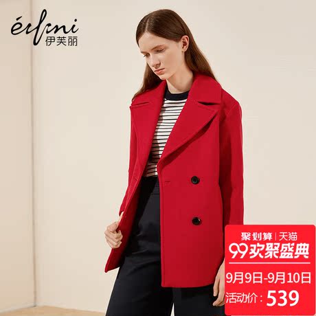 伊芙丽2017毛呢外套1161022373970商品大图