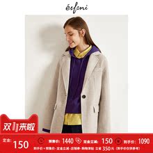 预售100%纯羊毛伊芙丽2018冬装新款毛呢外套宽松双面呢大衣女YF图片