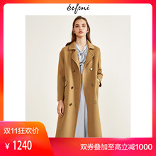 伊芙丽2018冬装新款时尚女装呢大衣毛呢外套118B975661-1图片