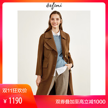 伊芙丽2018冬装新款韩版时尚女装毛呢外套118B975691图片