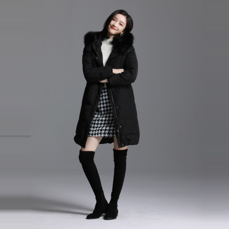 索菲丝尔2018冬季新款加厚保暖羽绒服女中长款显瘦时尚保暖外套女商品大图