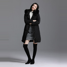 索菲丝尔2018冬季新款加厚保暖羽绒服女中长款显瘦时尚保暖外套女图片