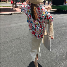 花朵衬衫 高腰半身裙 蕾丝泡泡袖 夏日甜蜜度假风 韩国chic