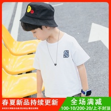 圆领τ恤纯棉中大童儿童2019夏装 宽松洋气潮 新款 夏季男童短袖 童装