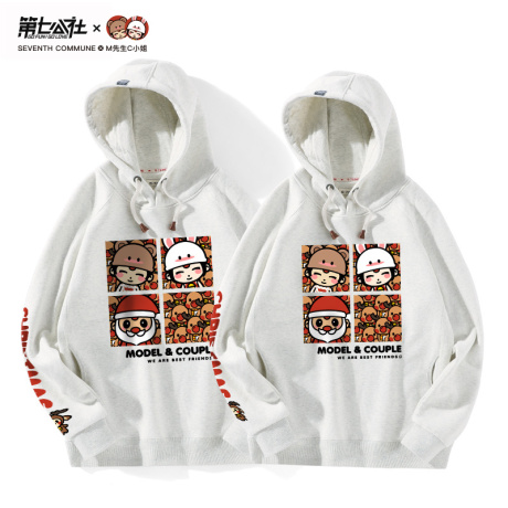 第七公社秋冬季情侣卫衣2018新款潮加绒加厚连帽外套女学生上衣服商品大图