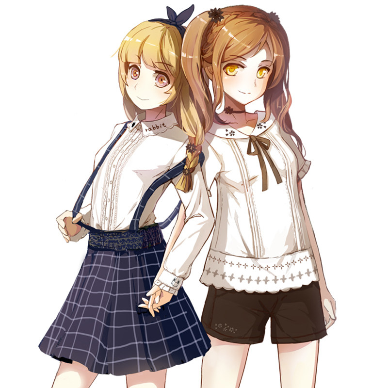 绝对萌域 樱花兔子动漫周边纯棉短袖T恤套装吊