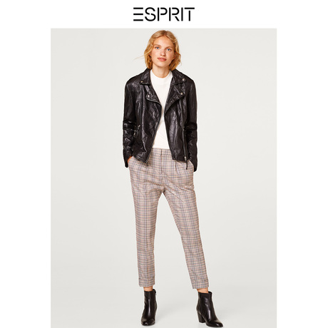 ESPRIT 女装2018秋冬新款羊皮革拼接机车皮衣外套-088EE1G015商品大图