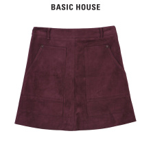 Basic House/百家好冬季短裙女 外穿 包裙韩版休闲中腰裙HQSK727C图片