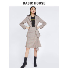Basic House/百家好秋冬季新款格子OL风格半身裙西装裙HSSK720D图片