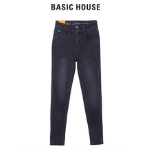 Basic House/百家好秋冬季水洗小脚修身直筒牛仔裤铅笔裤HSDP720A图片