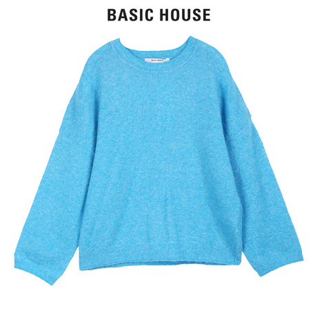 Basic House/百家好秋冬款纯色长袖针织衫开衫内搭时尚HSKT720H商品大图
